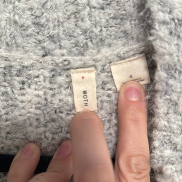 Moth Gray Textured Knit Cardigan Sweater - Picture 5 of 8